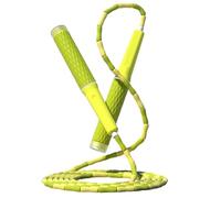 Mllepjdh Corde à sauter en perles pour enfants, hommes et femmes, ne s'emmêle pas, longueur réglable segmentée, corde à sauter pour débutants, jaune vert