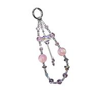 Mllepjdh Cordon de téléphone en perles de cristal pour femme - Pendentif élégant anti-perte - Chaîne de téléphone créative, Violet, One Size