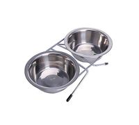 Mllepjdh Distributeur d'eau pour chien - Distributeur d'eau pour animal domestique - 2 en 1 - Gamelle en acier inoxydable