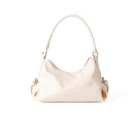 Mllepjdh Élégant sac à bandoulière en polyuréthane avec fermeture éclair, compartiments spacieux et sangle réglable pour femme pour bureau ou voyage, sac à bandoulière moderne, beige, One Size