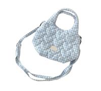 Mllepjdh Élégant sac à bandoulière pour femme avec bandoulière amovible - Style décontracté - Motif cœur - Pour diverses occasions - Sac à bandoulière rembourré pour filles, Grille bleu clair., One