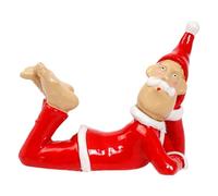 Mllepjdh Figurines de Père Noël avec poses ludiques, accents de maison de vacances, petit ensemble de collection fait à la main pour décorations et fêtes, ornements décoratifs de Noël en résine