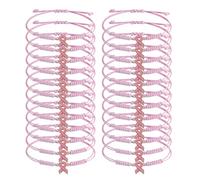 Mllepjdh Fil robuste tissé à la main ruban rose bracelets de charité pour les femmes défense de la santé tous les jours portable soutien charité de collecte de fonds