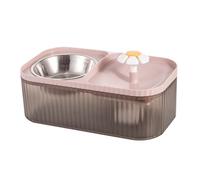 Mllepjdh Fontaine à eau 2 en 1 pour animal domestique - Silencieux - Filtre à recirculation automatique - Distributeur d'eau automatique pour chien - Gamelle en acier inoxydable - Grande capacité