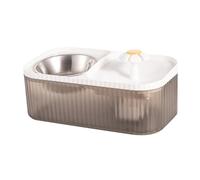 Mllepjdh Fontaine à eau 2 en 1 pour animal domestique - Silencieux - Filtre à recirculation automatique - Distributeur d'eau automatique pour chien - Gamelle en acier inoxydable - Grande capacité -