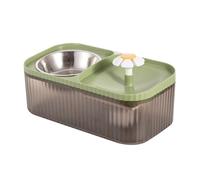 Mllepjdh Fontaine à eau 2 en 1 pour animal domestique - Silencieux - Filtre à recirculation automatique - Distributeur d'eau automatique pour chien - Gamelle en acier inoxydable - Grande capacité