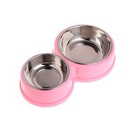 Mllepjdh Gamelle d'eau pour chien Distributeur d'eau pour animal domestique pour jolie station d'alimentation 2 en 1 Gamelle en acier inoxydable Mangeoire lente pour chiens Taille L