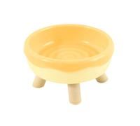 Mllepjdh Gamelle surélevée pour chats - Distributeur d'eau et de nourriture - Anti-fendu - Pour animaux domestiques - Jaune citron