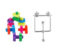 Mllepjdh Jouets pour oiseaux pour perruches - 7 pièces - Jouet puzzle à mâcher - Taille adaptée - Améliore la capacité de discrimination des couleurs - Jouets pour oiseaux pour calopsitte