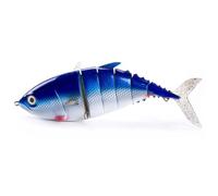 Mllepjdh Leurre de pêche en mer profond avec yeux réalistes, queue en PVC permanente et perles sonores internes pour Albacore - La pêche souple en PVC