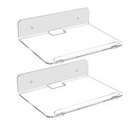 Mllepjdh Lot de 2 étagères flottantes transparentes invisibles avec trou pour cordon - Petit support d'affichage pour figurines d'action de haut-parleur