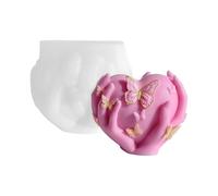 Mllepjdh Moule en silicone réutilisable en forme de cœur et papillon, résistant à la chaleur, matériaux de qualité alimentaire, pour travaux manuels, cœur, papillon