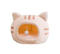 Mllepjdh Nest Lit d'hiver semi-fermé en velours chaud confortable pour animal domestique - Nichoir d'intérieur avec crochet pour animaux domestiques - Tente coupe-vent pour chats - Tente d'intérieur