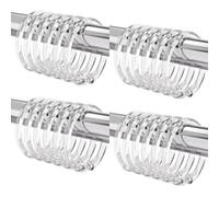 Mllepjdh Paquet De 24 Anneaux Rideau en Acrylique Robustes Conception À Glissement Lisse Crochets Salle Bains Antirouille pour Une Installation Facile Ensemble Crochets Salle Bains