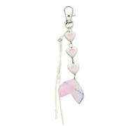 Mllepjdh Porte-clés coloré élégant fait à la main en forme de cœur/fleur/queue de poisson, porte-clés à la mode, breloque de téléphone pour femme, bijoux pour fille et femme