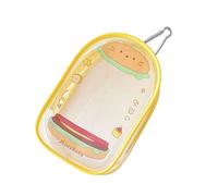 Mllepjdh Porte-porte-clés élégant en PVC pour petits objets, organisateur de sac décoratif, cadeau pour enfants, porte-clés portable, sac de rangement Anime, Burger jaune