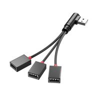Mllepjdh Répartiteur d'alimentation USB 1 mâle vers 3 femelles USB 2.0 Adaptateur 1 vers 3 USB Répartiteur USB Câble d'extension USB Multiport pour le chargement 3 en 1 Répartiteur USB coudé à droite