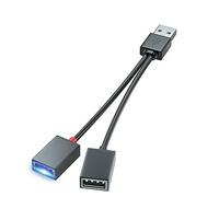 Mllepjdh Répartiteur de cordon d'alimentation USB 2 en 1 pour ventilateurs USB, souris, lecteurs pour lumières USB, souris, transfert de données, rallonges USB cordon d'alimentation USB