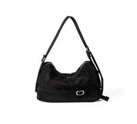 Mllepjdh Sac à bandoulière contemporain en nylon avec sangle confortable, compartiment spacieux, idéal pour les professionnels et les voyageurs, poignée supérieure élégante pour les femmes, Noir , One