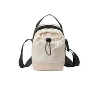 Mllepjdh Sac à bandoulière tendance en toile avec cordon de serrage pour un accès sûr et facile à porter, blanc, One Size