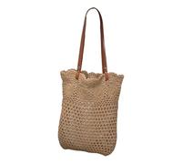Mllepjdh Sac à main en crochet pour femme - Grande capacité - Pour la plage - Tendance - Pour les vacances - Tissé à la main - Pour femme - Crochet d'épaule - Grande capacité - Sac à main tissé à la