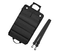 Mllepjdh Sac de rangement portable enroulable pour outils de voiture avec 4 poches zippées pour charpentiers, électriciens, sac à outils, noir