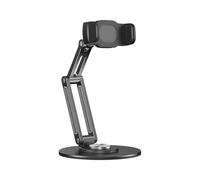 Mllepjdh Support de téléphone réglable rotatif à 360°, support de bureau en aluminium pour streaming, stations de travail et conférence mains libres en alliage d'aluminium