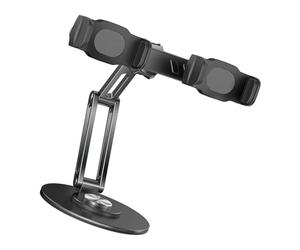 Mllepjdh Support de téléphone réglable rotatif à 360°, support de bureau en aluminium pour streaming, stations de travail et conférence mains libres en alliage d'aluminium