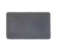 Mllepjdh Tapis de litière en nid d'abeille double couche et contrôle des éclaboussures d'eau lavable XS-XXL Tapis de litière pour contrôle de la dispersion au sol Tapis de piège à litière Taille S L