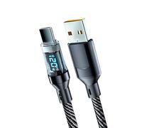 Mllepjdh Terminaison d'alimentation De Câble Intelligente 120W Tressée avec Remplacement D'affichage LED pour Téléphone USB en Métal Tressé