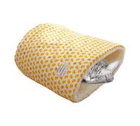 Mlllokfki Sac de couchage d'hiver pour chat | Lit nid rond en forme de tonneau pour chats | Sac confortable et doux pour petits animaux pour un confort et une chaleur ultimes