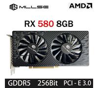 MLLSE AMD RX 580 8GB 2048SP carte graphique De jeu GDDR5 256Bit PCI-E 3.0 × 16 8Pin Radeon GPU Rx 580 carte vidéo Placa De vidéo RX 580 8GB BLACK