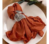 MLMC Lot de 10 serviettes en étamine lavables, terre cuite, 53,3 x 53,3 cm, orange brûlé, décoration de table pour mariage, fête prénuptiale, réunion de famille