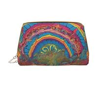 Mlmnbvc Petite trousse de maquillage - Organiseur de maquillage - Trousse de toilette pour femme - 17 x 10,9 x 7,6 cm - Mandala coloré champignon abstrait, blanc, taille unique, blanc, Taille unique