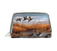 Mlmnbvc Petite trousse de maquillage, trousse de maquillage, trousse de toilette pour femme - 17 x 10,9 x 7,6 cm - Canard sauvage volant de chasse, blanc, taille unique, blanc, Taille unique