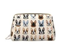 Mlmnbvc Petite trousse de maquillage, trousse de maquillage, trousse de toilette pour femme - 17 x 10,9 x 7,6 cm - I Love bouledogue français, blanc, taille unique, blanc, Taille unique