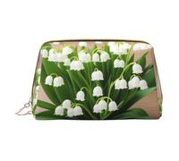 Mlmnbvc Petite trousse de maquillage, trousse de maquillage, trousse de toilette pour femme, essentiels de maquillage de voyage, 17 x 10,9 x 7,6 cm - Lys of the Valley, blanc, taille unique, blanc,