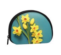 Mlmnbvc Porte-monnaie de voyage avec fermeture éclair pour argent, carte, clés, rouge à lèvres - Narcisse, noir, noir, taille unique, moderne, Noir , Taille unique, Moderne