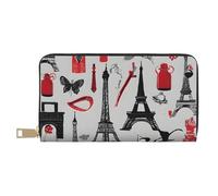 Mlmnbvc Portefeuille pour femme de grande capacité avec fermeture éclair, portefeuille long pour cartes, téléphone portable, argent liquide, cadeau d'été pour elle - Mannequin français furet, Modèle