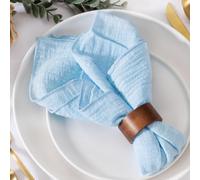 MLMW Lot de 10 serviettes en tissu, linge de table d'été, serviettes lavables, pour mariage, fête, fête prénatale, enterrement de vie de jeune fille, anniversaire, bleu clair 42 x 42 cm