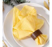 MLMW Lot de 10 serviettes en tissu, linge de table d'été, serviettes lavables, pour mariage, fête, fête prénatale, enterrement de vie de jeune fille, anniversaire, jaune, 42 x 42 cm