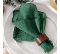 MLMW Lot de 6 serviettes de table de Noël lavables en lin pour fête de mariage, fête prénatale, fête prénuptiale, fête de jardin, fête d'anniversaire, 41 x 41 cm, vert émeraude