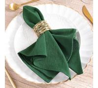 MLMW Lot de 8 Serviettes de Table de Noël en Lin et Coton lavables en Vrac pour Automne, fête de Mariage, fête prénatale, fête prénuptiale, Anniversaire - Vert émeraude - 40,6 x 40,6 cm
