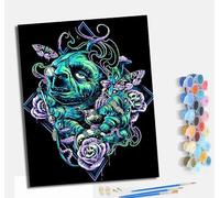 MLNMENG Peinture par Numéros pour Adultes Kit de Peinture à l'huile sur Toile par Numéro Avec cadre pour ou Débutants Avec Pinceaux à Dessin 40 x 50 cm Totem fantastique du paresseux