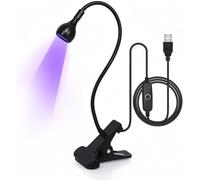 mlogiroa Séchoir à LED pour ongles en gel, 3 W, mini lumière avec col de cygne, lampe UV portable avec lampe de charge USB pour salon