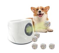 Mloowa Lanceur automatique de balle de tennis pour chiens, lanceur de jouet interactif pour chien, distance réglable, comprend des petites balles de 5,8 cm (gris)