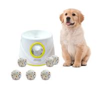 Mloowa Lanceur automatique de balle de tennis pour chiens, lanceur de jouet interactif pour chien, distance réglable, comprend de petites balles de 5,8 cm (jaune)