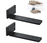 MLOQI Lot de 2 Equerre Etagere Murale, équerre Industrielle,Equerre Charge Lourde,5 mm D'épaisseur, Support étagère Murale (25 cm)