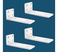 MLOQI Lot de 4 Equerre Etagere Murale, équerre Industrielle,Equerre Charge Lourde,5 mm D'épaisseur, Support Invisible étagère Murale avec Vis (Blanche 15 cm)