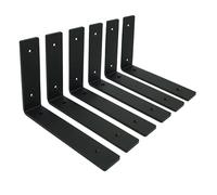 MLOQI Lot de 6 Equerre Etagere Murale, Supports Pour étagères Lourdes Industrielles, Equerre Charge Lourde, Supports en L, 5 mm d'épaisseur avec Vis (20 cm)